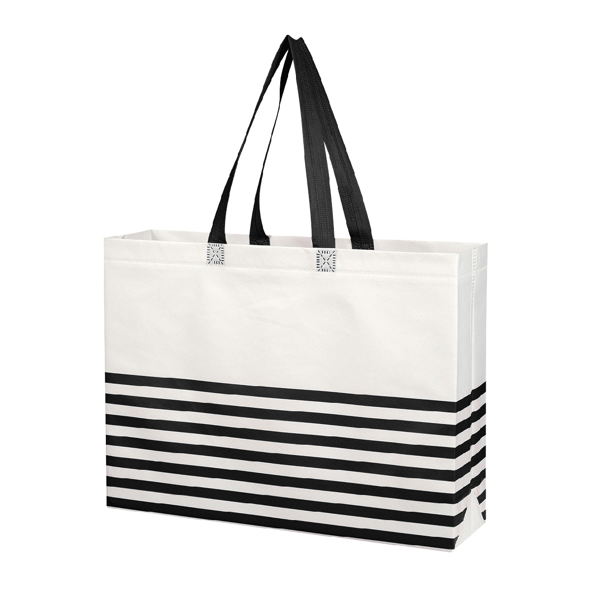 Non-Woven Horizontal Stripe Tote Bag