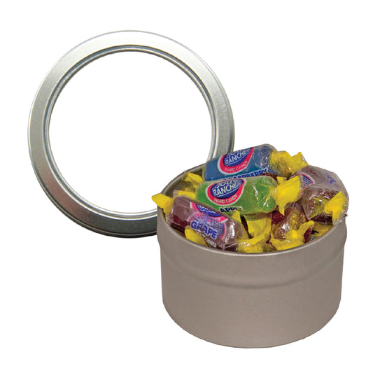 Silver Candy Window Tin w/Jolly Ranchers